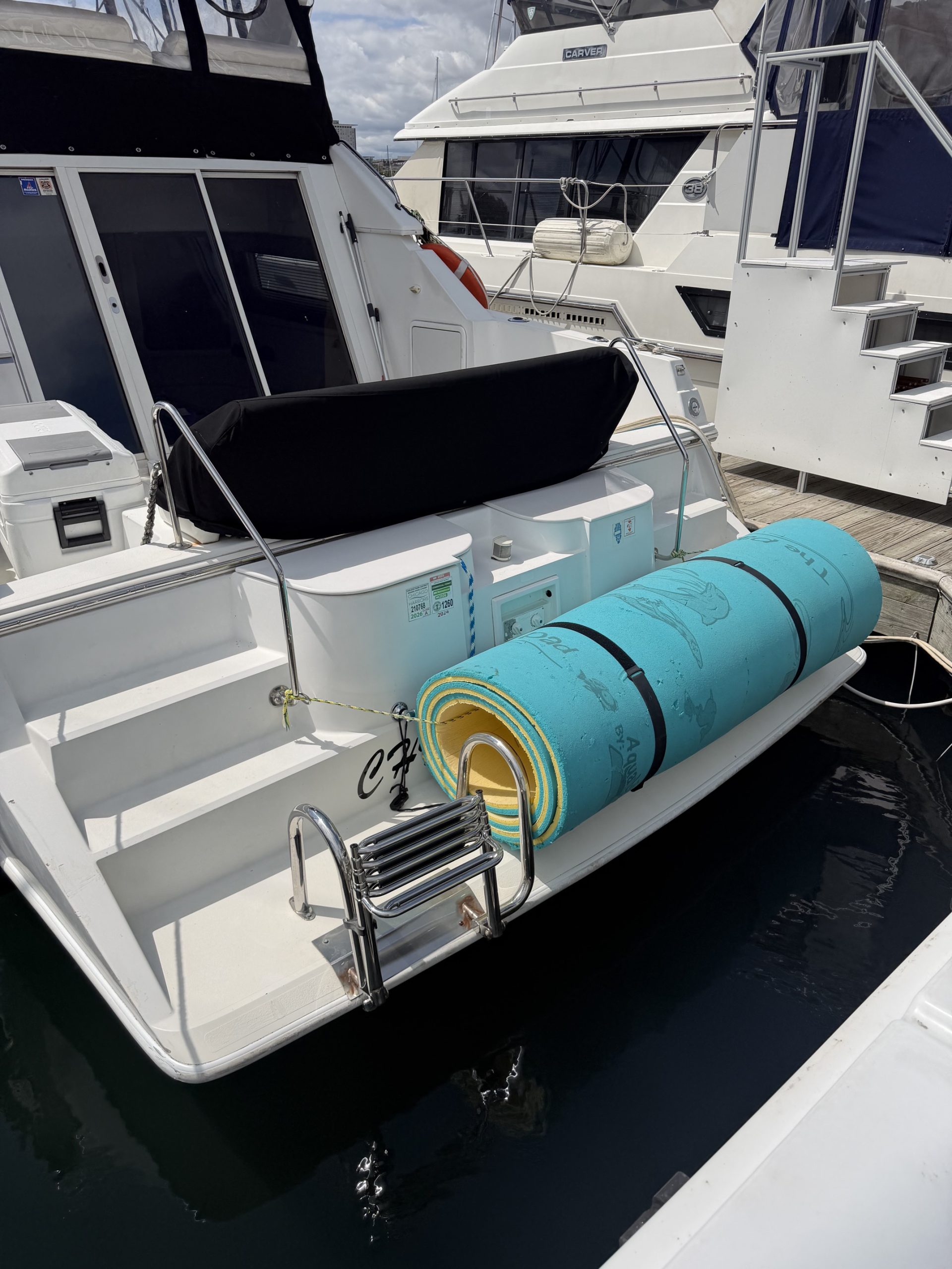Bulky raft taking up boat storage space