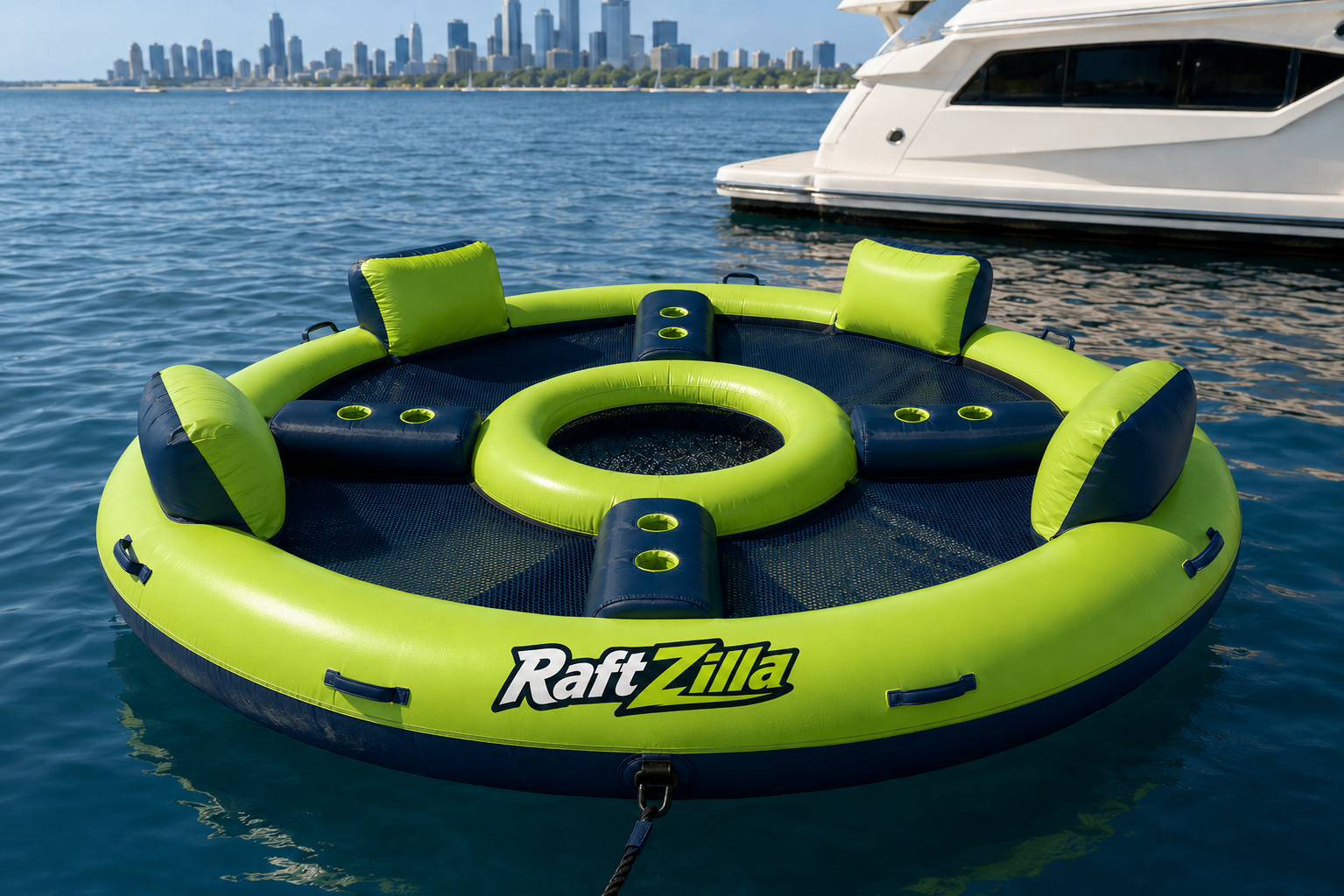 Raftzilla four-person lounge float
